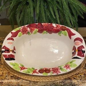 Publix collectable Season’s Greeters serving bowl with Santa & Mrs Claus